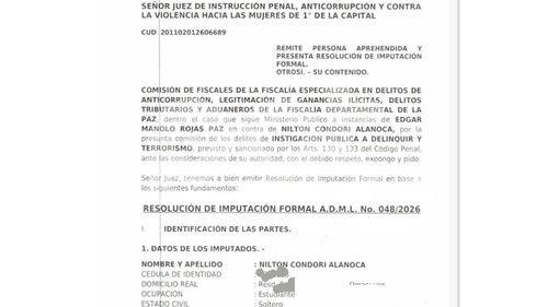 Imputan a Nilton Condori por instigación pública y terrorismo