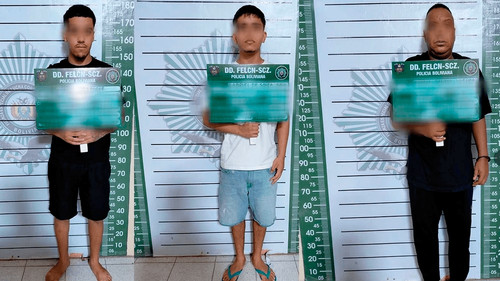 Operativo en hotel de Equipetrol: capturan a tres extranjeros con armas y marihuana