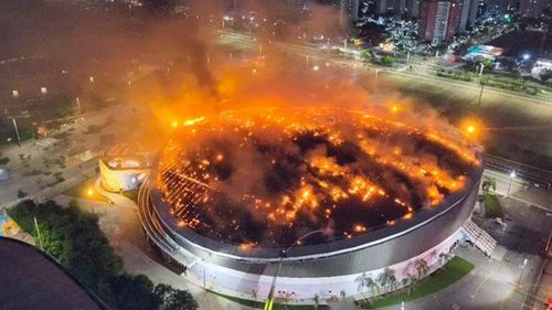 Un incendio destruyó el techo del  Velódromo del Parque Olímpico de Río de Janeiro