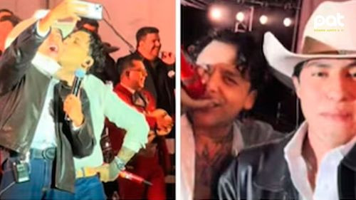 Christian Nodal sorprende a fan con beso en la mejilla durante su concierto