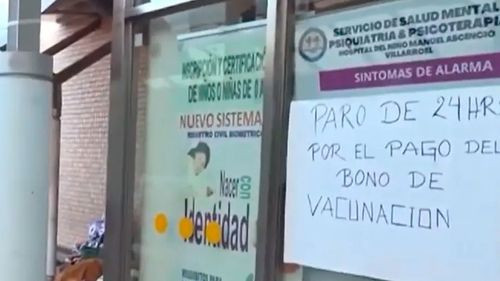 Cochabamba: Trabajadores de Salud  paran por bono de vacunación