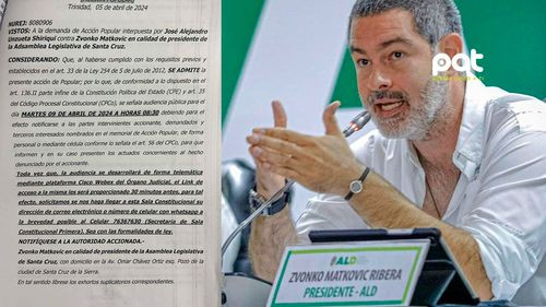 Auto de Sala Constitucional admite acción popular contra presidente de Asamblea Legislativa de Santa Cruz