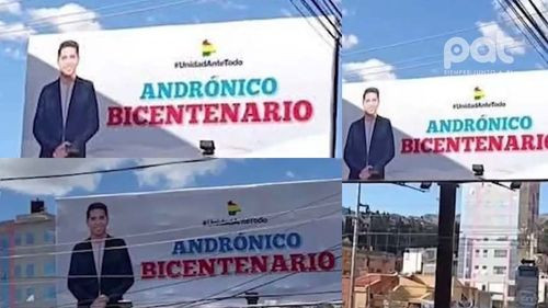 ¿Andrónico Rodríguez en campaña? Aparece gigantografía con su nombre en La Paz