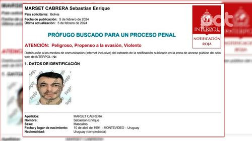 Alerta internacional: Bolivia activa sello rojo de Interpol contra Sebastián Marset 
