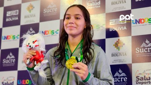 Bolivia gana su primera medalla de oro en natación en los Juegos Bolivarianos de la Juventud 2024