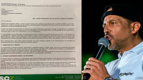Camacho envía al presidente Arce cinco medidas para la solución de la crisis económica