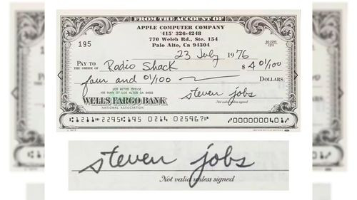 Cheque firmado por Steve Jobs es subastado por más de 30,000 Dólares