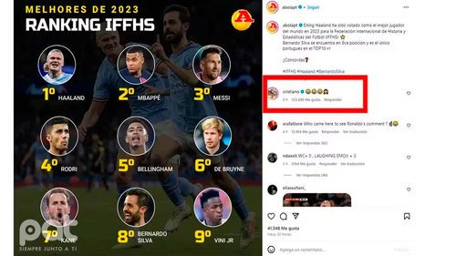  Cristiano Ronaldo reacciona en redes tras exclusión de ranking de mejores jugadores del 2023