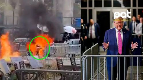 Hombre se prende fuego frente al Tribunal del Juicio de Donald Trump en Manhattan