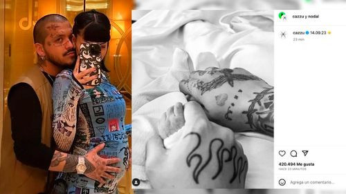 Christian Nodal y Cazzu dan la bienvenida a su bebé 