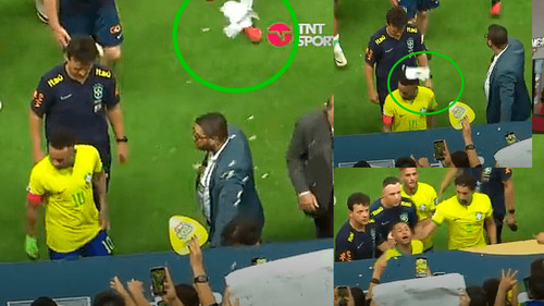 Neymar agredido con pipocas tras empate de Brasil contra Venezuela