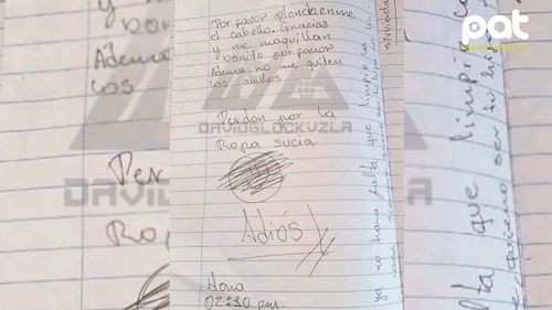 Niña de 14 años se quita la vida dejando una desgarradora carta