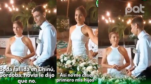 Novia dice que no en plena boda: “Primero mis hijos”