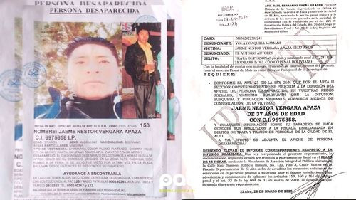 Buscan a Jaeme Nestor Vergara Apaza, desaparecido desde el 9 de marzo