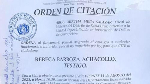 Rebeca Barbosa Achacollo fue citada a declarar por el caso Marset 