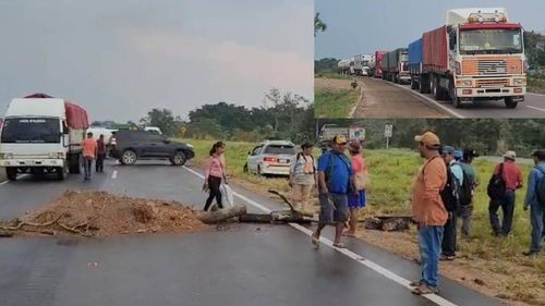 Comunarios de Buenavista mantienen bloqueo indefinido en demanda de construcción de carretera