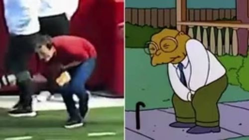  Escena &quot;La bola en la ingle&quot; de Los Simpson se repite en partido de fútbol americano