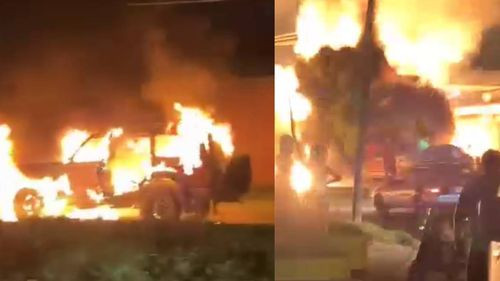  Incendio y explosión de vehículo en el Parque Industrial: Sin heridos