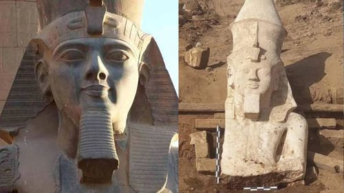 Después de 96 años,  arqueólogos encontraron  la parte que faltaba de una estatua legendaria egipcia