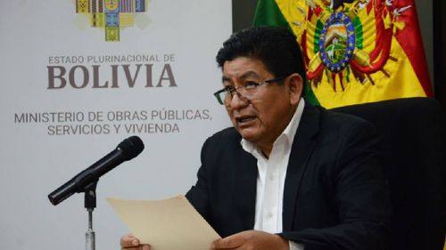 Conferencia de Prensa del Ministro de Obras Públicas, Servicios y Vivienda, Edgar Montaño