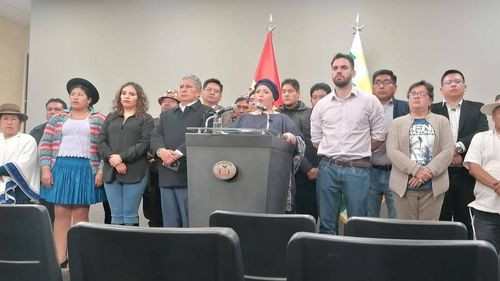 Declaraciones de la Ministra de la Presidencia María Nela Prada sobre la toma de la Plaza Murillo