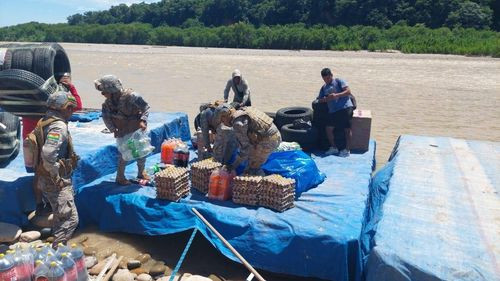 Armada Boliviana incauta productos por más de Bs. 137,000 en la región fronteriza de Bermejo
