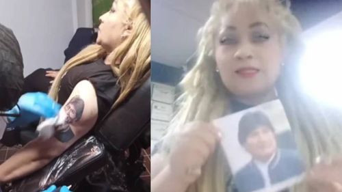 Una mujer de Oruro se tatuó el rostro de Evo Morales en apoyo al líder del MAS
