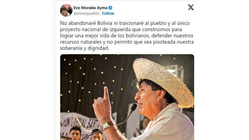 &quot;No abandonaré Bolivia”, aseguró Evo tras la orden de aprehensión en su contra