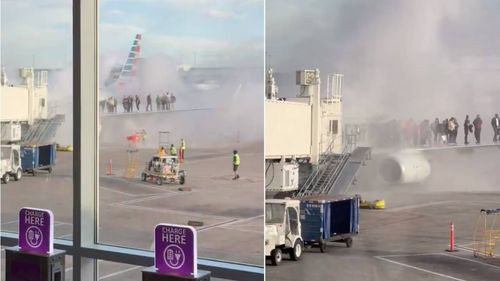 Evacuan avión de American Airlines en el aeropuerto de Denver por un incendio