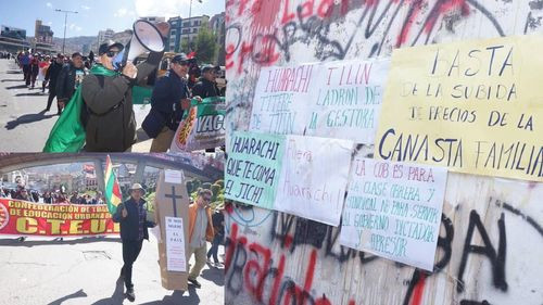 Maestros mantienen sus protestas en La Paz y exigen la renuncia del ejecutivo de la COB