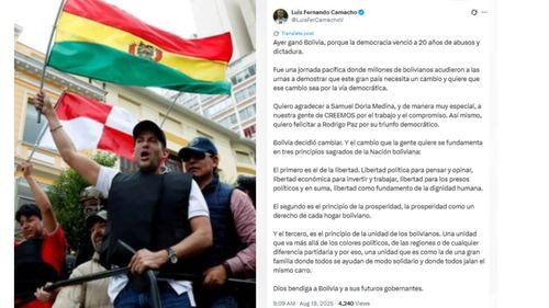 Luis Fernando Camacho: &quot;La democracia venció a 20 años de abusos y dictadura&quot;