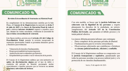 Consejo de la Magistratura instruye revisión de sentencias para garantizar justicia equitativa
