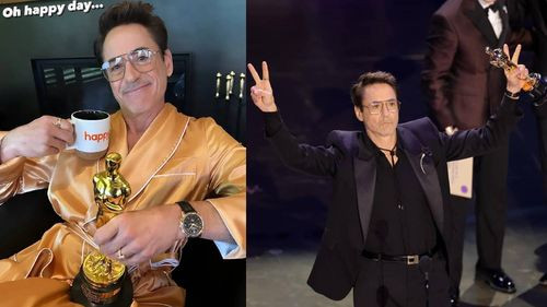 Robert Downey Jr. Celebra su Primer Oscar de una Manera Única