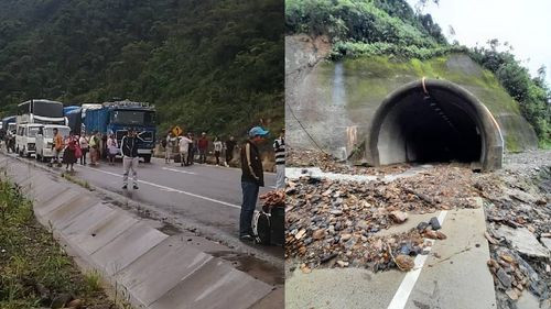 Impresionante derrumbe en El Sillar obliga al cierre de Carretera a Cochabamba