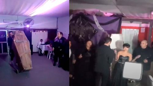 Polémica en redes sociales por insólita entrada de quinceañera en un ataúd durante su fiesta