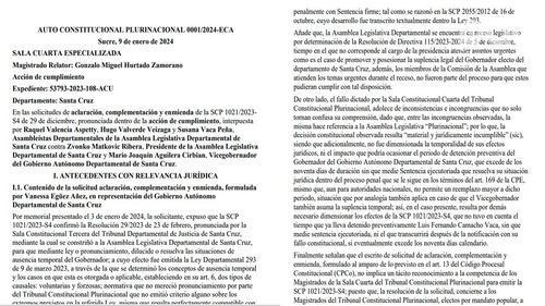 Resolución de rechazo a complementación y enmienda
