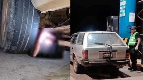 Conductor llega a surtidor con Restos de Persona enganchados debajo de su auto