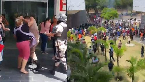  Violento enfrentamiento en la Quinta Municipal de Santa Cruz entre gremialistas y funcionarios