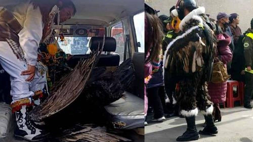 Decomisan Careta de Diablo con Cóndor Andino en Oruro durante el Carnaval