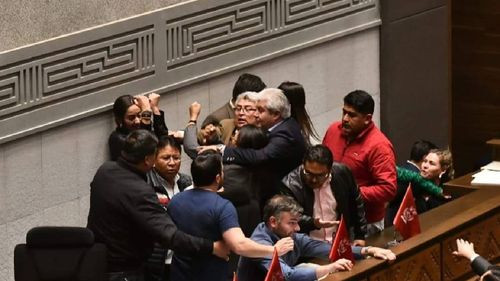 Escándalo en el Parlamento de Bolivia: Diputados masistas agreden a legisladores de la oposición