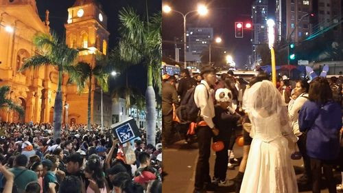 La celebración de Halloween en Bolivia atrae a multitudes de familias