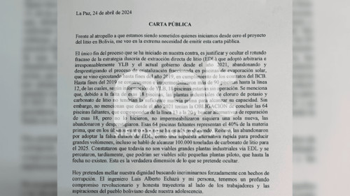 Fallece Juan Carlos Montenegro Bravo, Ex Gerente Ejecutivo de Yacimientos de Litio Bolivianos (YLB)