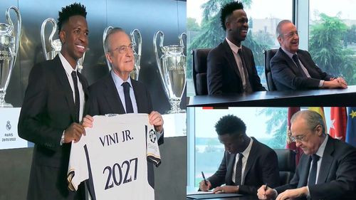 Vinicius Jr.: &quot;Estoy muy contento de renovar mi contrato. Es un sueño para mí&quot;