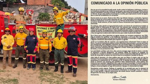 Imagen de Bombero voluntario alerta sobre presiones y control al sector