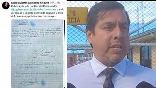  Abogado de Luis Fernando Camacho presenta carta con firma y huella dactilar del gobernador para disipar dudas