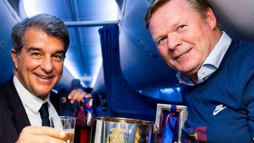 Imagen de El “carajillo” que selló la paz entre Laporta y Koeman en la Koeman Cup