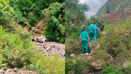 Minibús cae en barranco en El Sillar y familia resulta herida