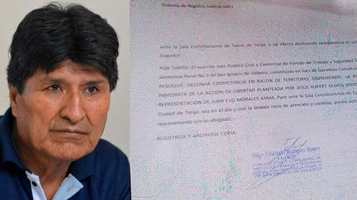 Juez de San Ignacio de Velasco remite la acción de libertad planteada por Evo Morales