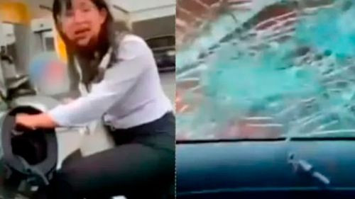 Mujer persigue a su ex en moto y le rompe los vidrios del auto en Catamarca