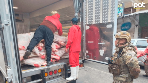 Detienen camiones con carne presuntamente destinada al contrabando en Tarija